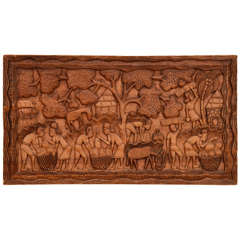 A 19th Century African Carved Panel