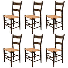 Used A Set of Six American Stenciled Hitchcock Style Chairs