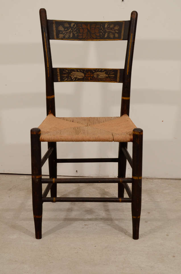 A Set of Six American Stenciled Hitchcock Style Chairs In Good Condition For Sale In New York, NY