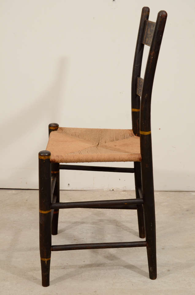A Set of Six American Stenciled Hitchcock Style Chairs For Sale 1