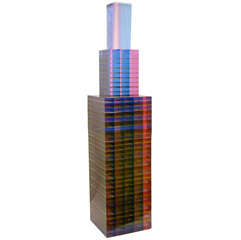 Large multihued cubic lucite sculpture by Norman Mercer