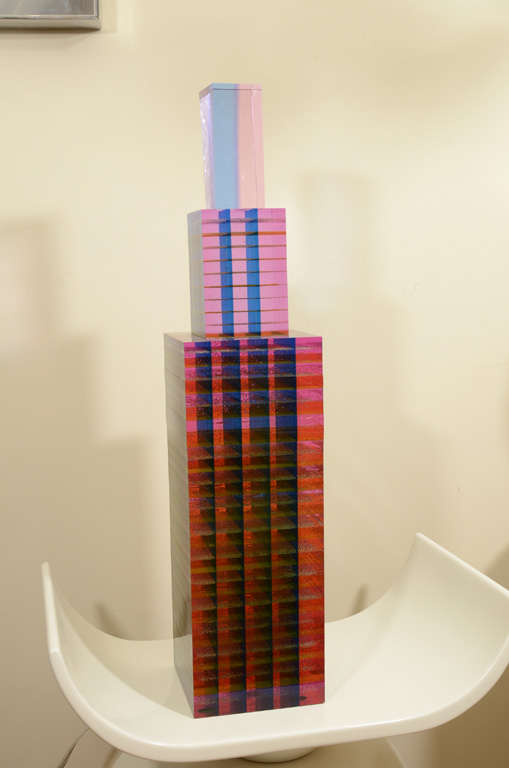 Large multihued cubic lucite sculpture by Norman Mercer 3