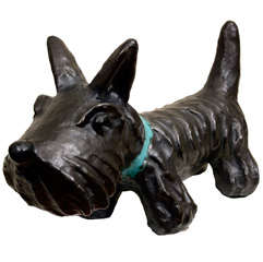 Glazed pottery "Scottie Dog" sculpture by Bosse