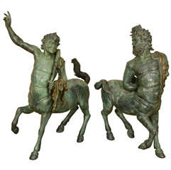 Pair of bronze centaur sculptures