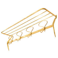 Brass wall mounted coat rack