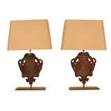 Pair of French Iron Lamps