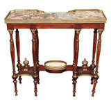 French (Paris), Late 19th C., Gilt Metal Marble Top Console