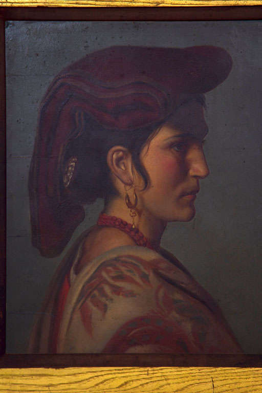 Canvas 19th Century Portrait of an Italian Woman For Sale