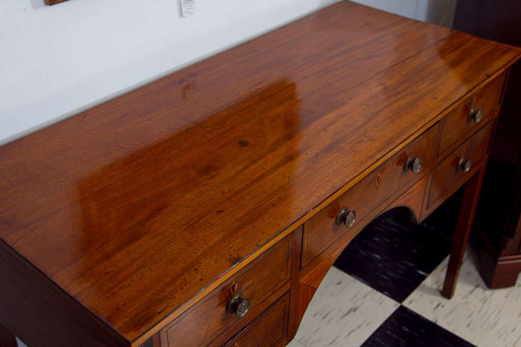 Inlay English Inlaid Mahogany Dressing Table For Sale