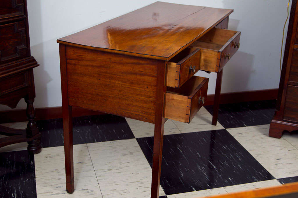19th Century English Inlaid Mahogany Dressing Table For Sale