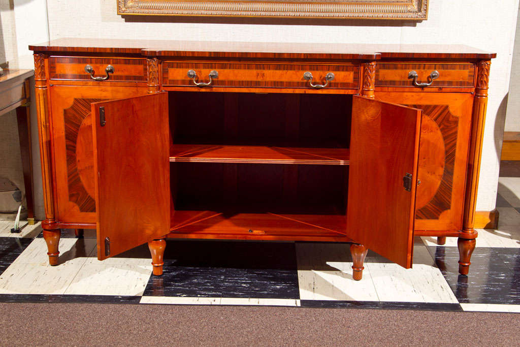 Contemporary Adam Style Yew Wood Sideboard / Server  For Sale