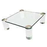 1970's Karl Springer Lucite Coffee Table