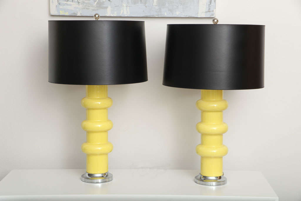 1960's Pair Ceramic Table Lamps