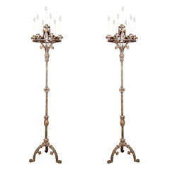 Pair Of Gothic Revival Torcheres