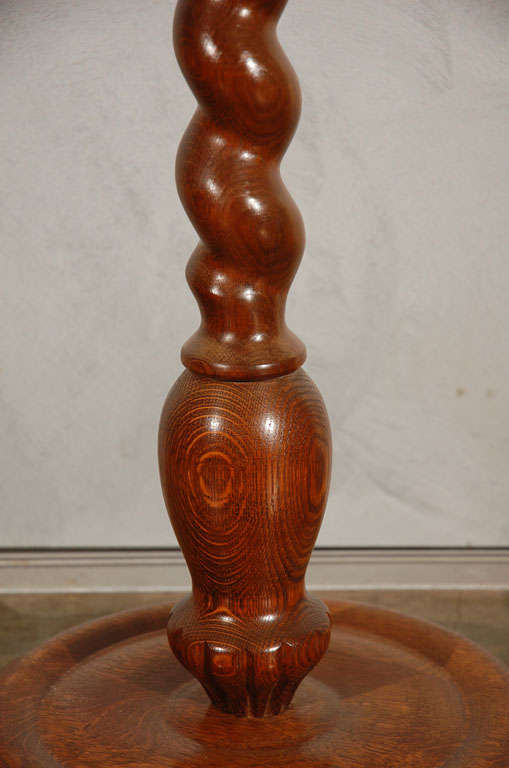 Antique Turned And Twist Wood Floor Lamp