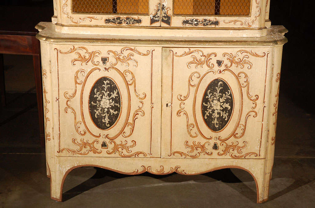 Italian Vintage Hand Decorated Cabinet with Four Doors