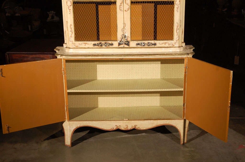 Vintage Hand Decorated Cabinet with Four Doors 4