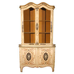 Vintage Hand Decorated Cabinet with Four Doors