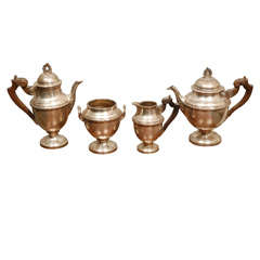 Antique Four Piece Silver Tea Set by L Posen