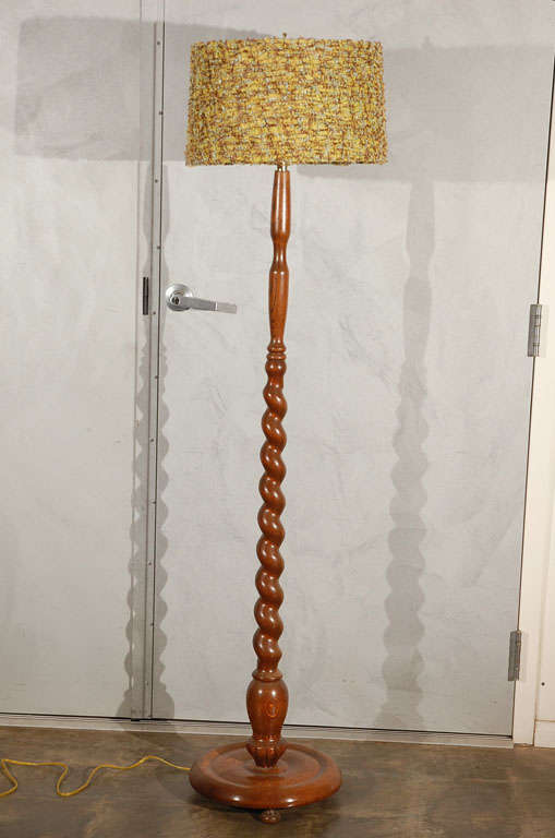 Antique Turned and Twist Wood Floor Lamp For Sale at 1stDibs antique