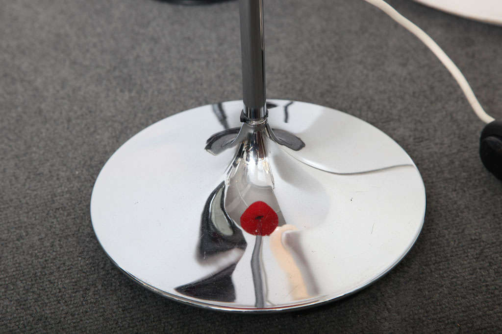 Late 20th Century Danish Red Floor Lamp with Chrome Base