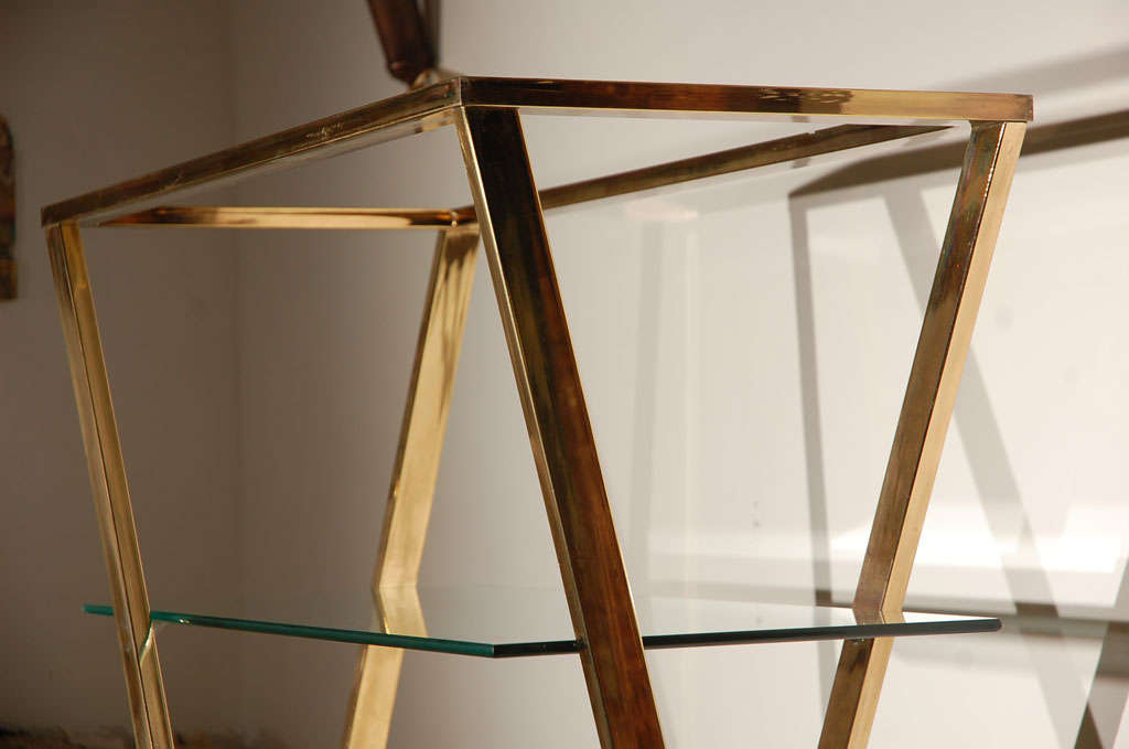 Milo Baughman Style Very Chic Modern Brass Etagere 5