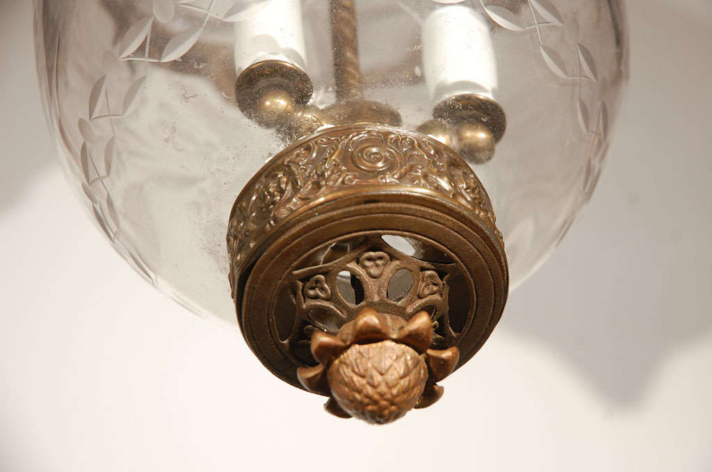 Hammered Antique Clear Glass Bell Jar Hall Lantern
