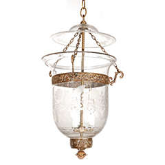 Vintage Clear Glass Bell Jar Hall Lantern