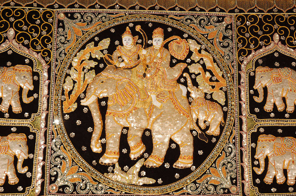 thai elephant tapestry