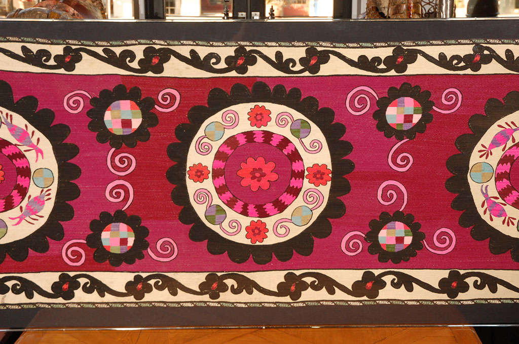framed suzani textile