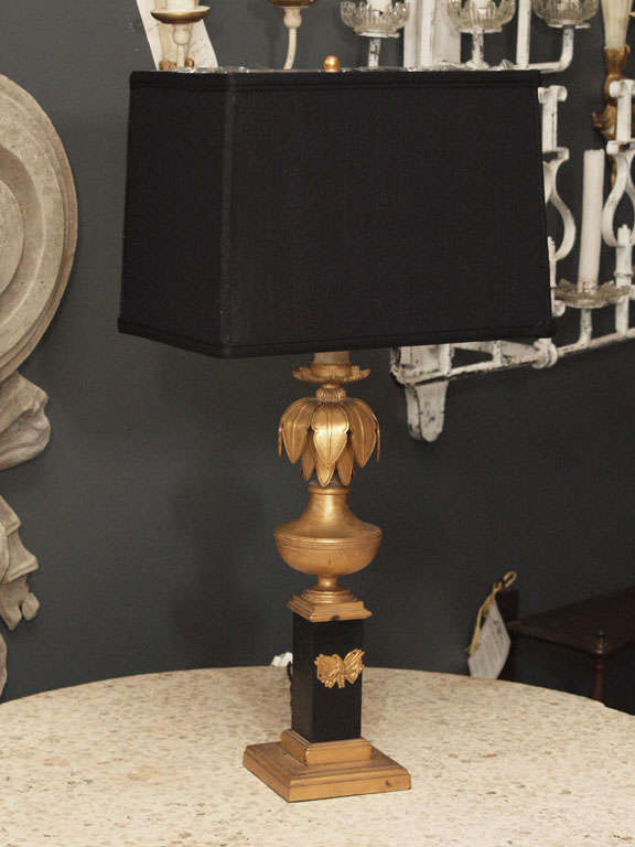 C 1900 French Neoclassical Style Maison Jansen Bronze Lamp with Eagle and Lotus