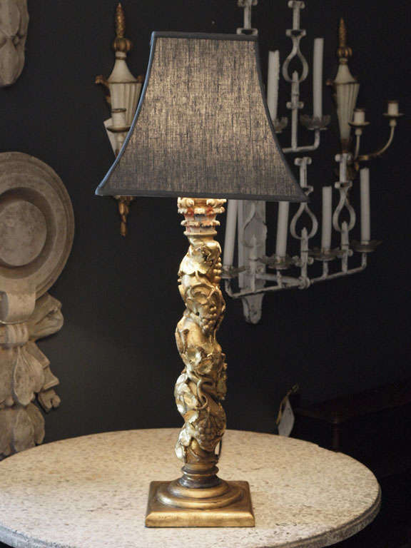 Pair of 18thc columns repurposed as lamps 1