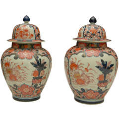 Pair Of Imari Ginger Jars