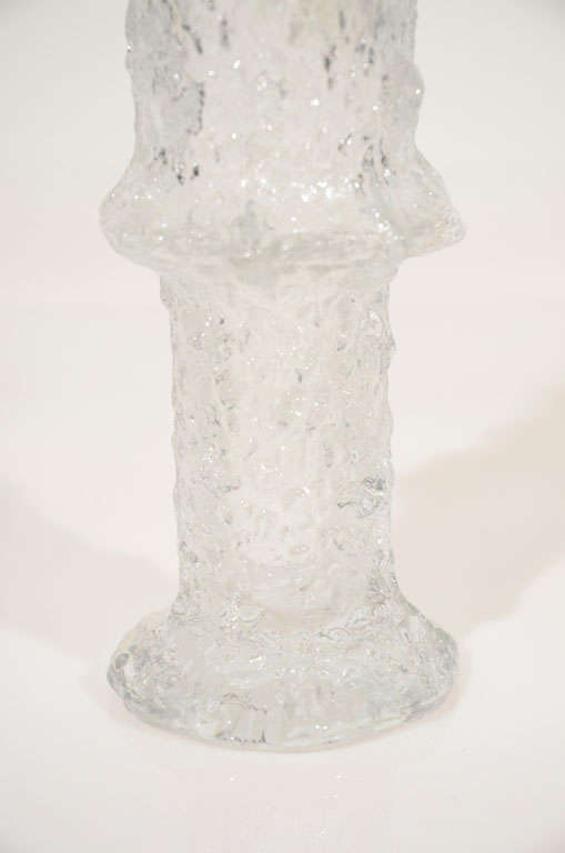 Finnish 1960s Timo Sarpaneva, Iittala, Finland Modernist Glass Vase For Sale