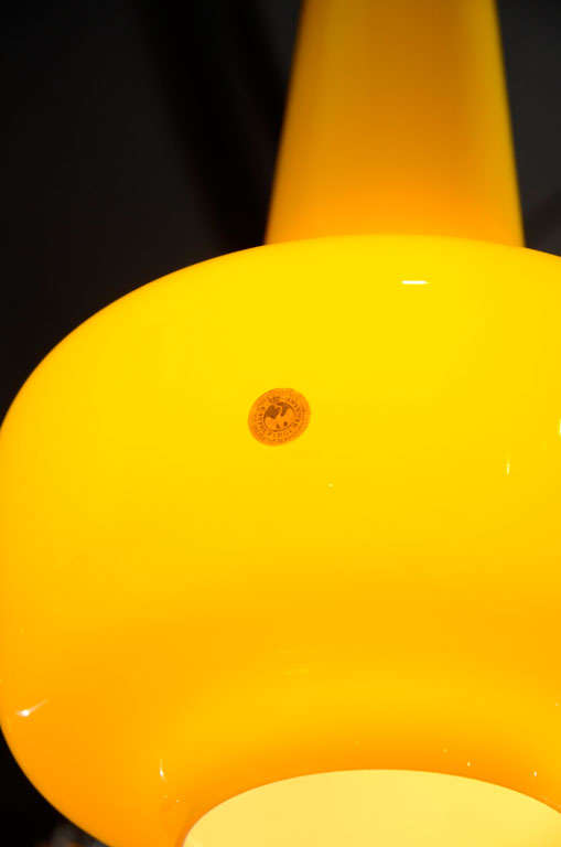 Danish Kastrup Holmegaard, Denmark Pendent Lamp Yellow Carnaby Glass