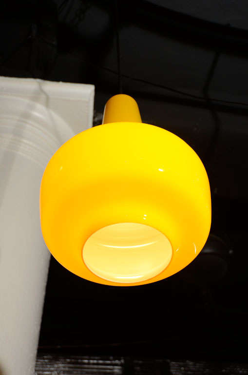 Kastrup Holmegaard, Denmark Pendent Lamp Yellow Carnaby Glass In Excellent Condition In New York, NY