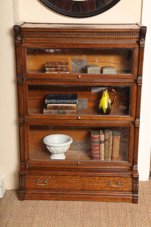American Old Oak Globe Wernicke Bookcase For Sale