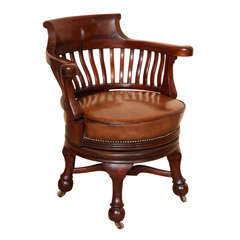 19th Century Mahogany Swivel Desk Chair