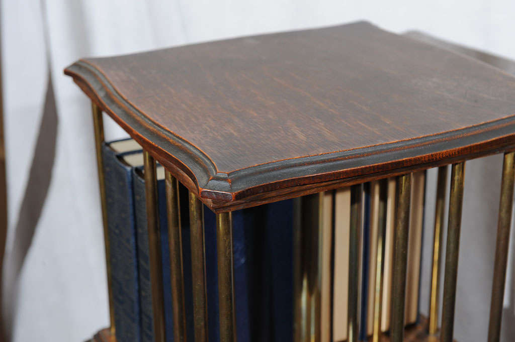 20th Century Mini Oak Revolving Bookcase