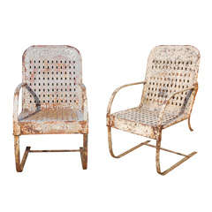 Pair 1940's Garden "Bounce" Chairs