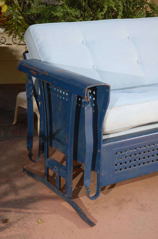 Vintage Upholstered Bunting Glide For Sale at 1stDibs vintage metal