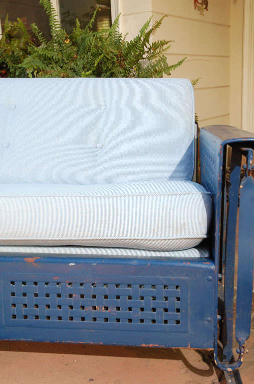 Vintage Upholstered Bunting Glide For Sale at 1stDibs vintage metal