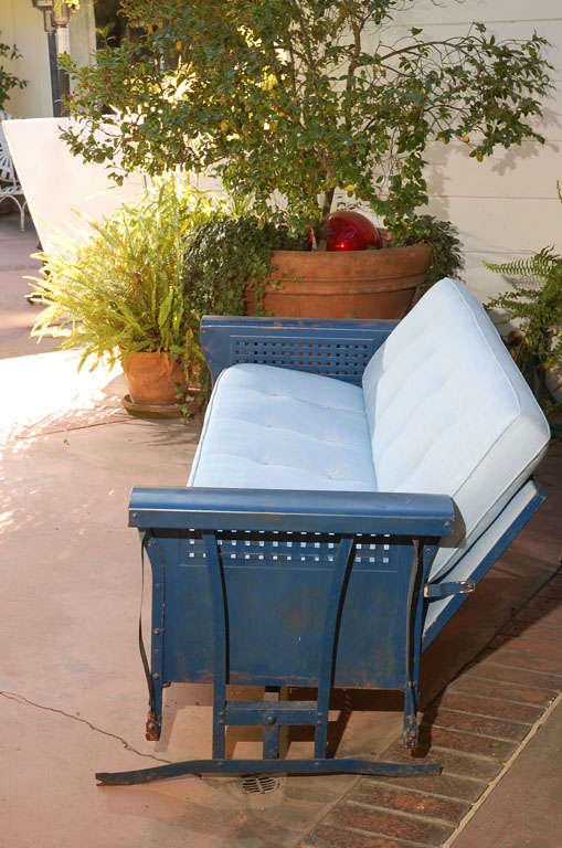 Vintage Upholstered Bunting Glide For Sale at 1stDibs vintage metal