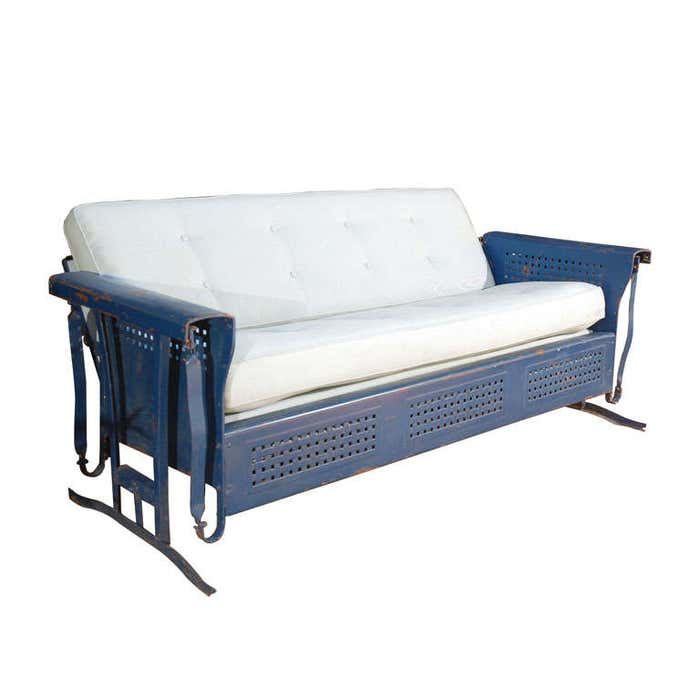 Vintage Upholstered Bunting Glide For Sale at 1stDibs vintage metal