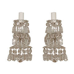 Pair of Traditional  Lead Crystal Sconces