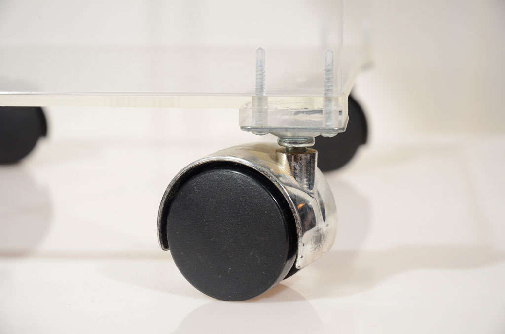 Mid-20th Century Mid Century Lucite Rolling Stool