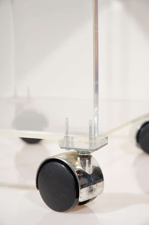 Mid Century Lucite Rolling Stool 1