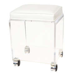 Mid Century Lucite Rolling Stool