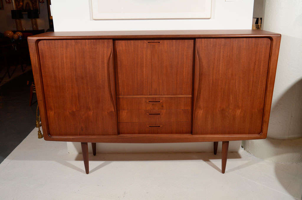 1950s Danish Teak Sideboard Cabinet