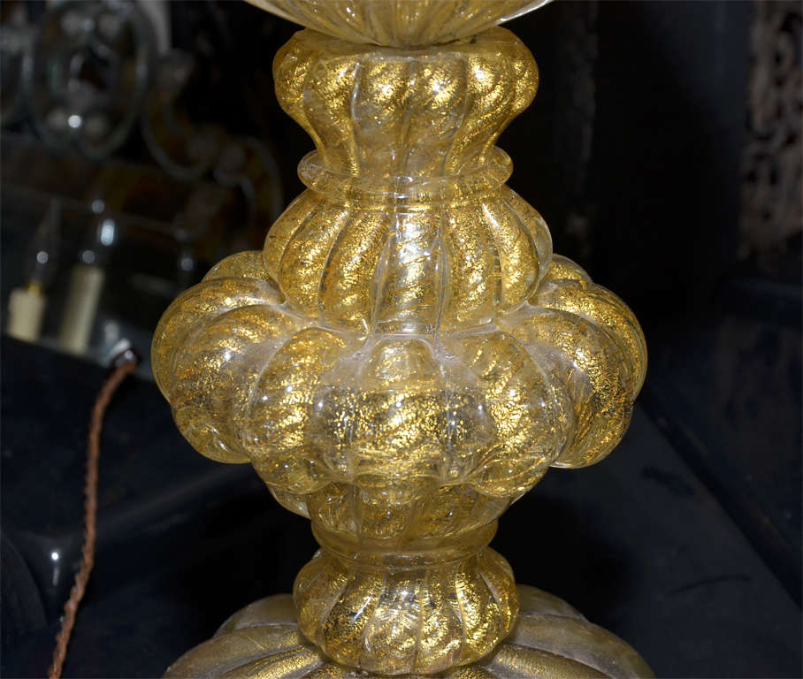 Large 1950s Murano Glass Lamp by Barovier For Sale 3